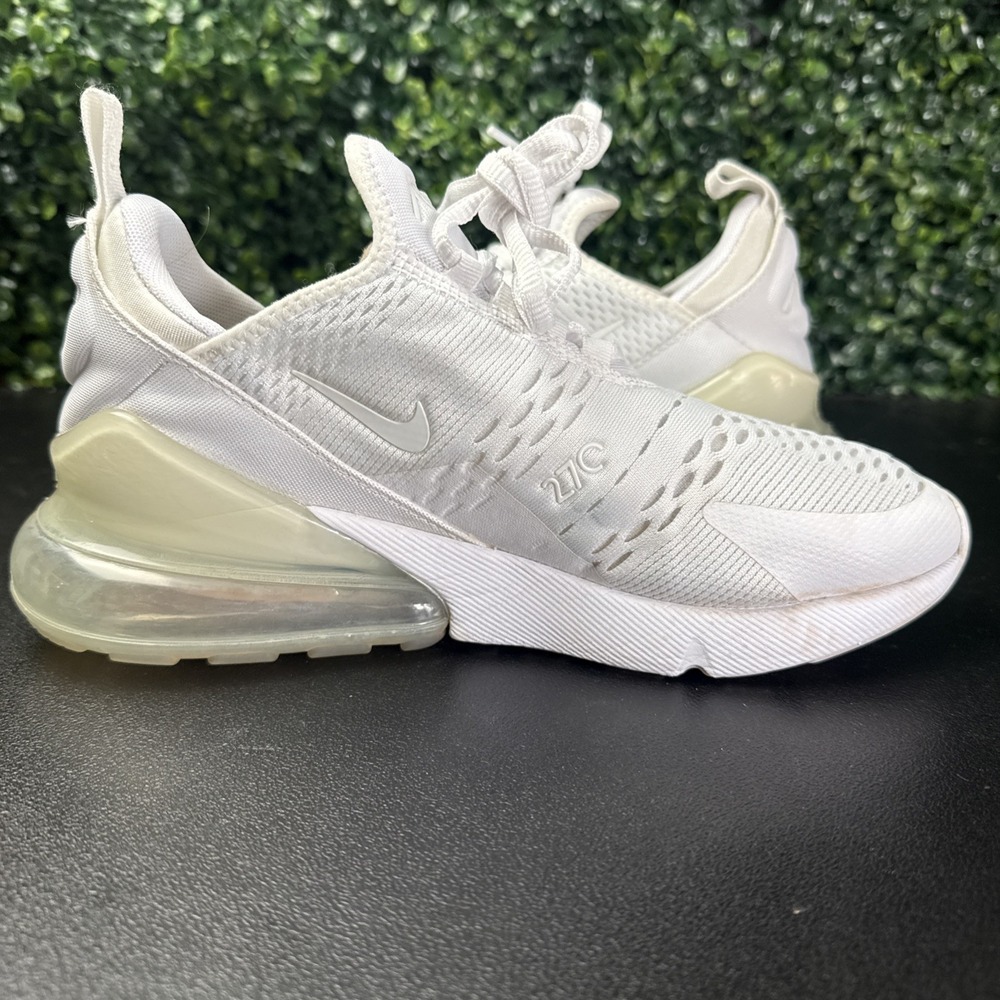 NIKE BIG KIDS AIR MAX 270 (GS) SZ 5.5Y YOUTH 943345 103 WHITE SILVER - Picture 6 of 9